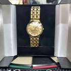 Vintage Coca-Cola Enterprises Employee Service Award Mens Watch Gold Tone & Ruby