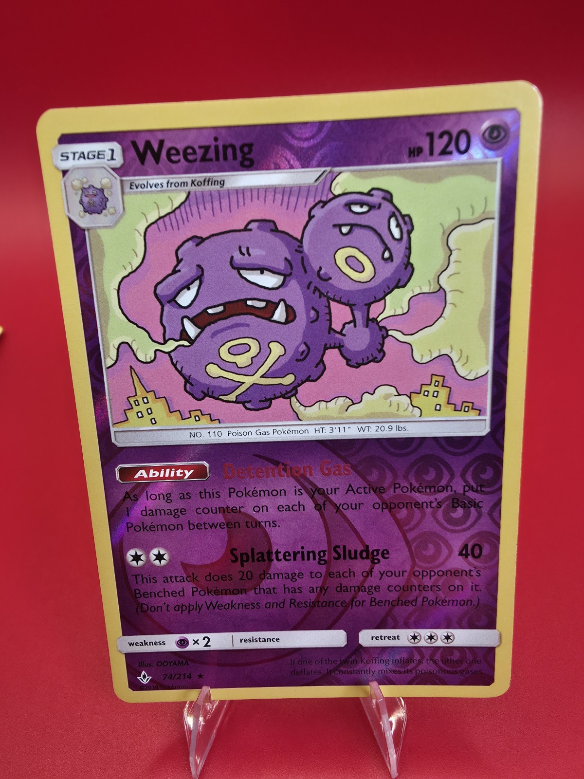Weezing 74/214 SM - Unbroken Bonds Reverse Holo Rare Foil Card Pokémon TCG - LP