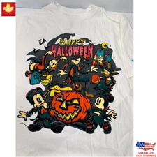 New Apparel Disney Happy Halloween T-Shirt Mickey Donald Goofy Pumpkin Tee