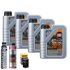 Motoröl 5W30 LIQUI MOLY Top Tec4200 4L+HENGST Ölfilter +Spülung +Cera Tec