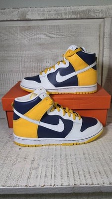 Nike Dunk High VNTG Michigan 2007 6Y Midnight Navy/White-Varsity Maize. In Box