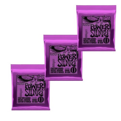 3set Ernie Kugel 2220 Power Slinky 11-48 E-Gitarre Saiten Lila Nickel KM1