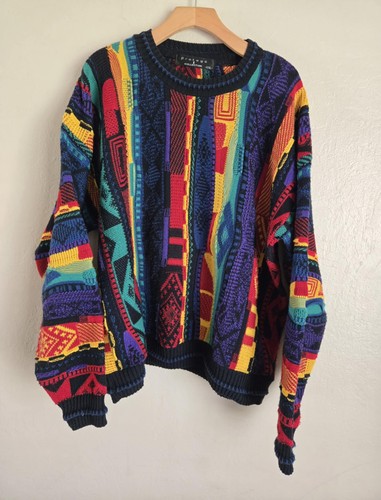 Vintage Protege Collection Multi Color Coogi Style Textured Sweater Size XXL EUC - Image 1