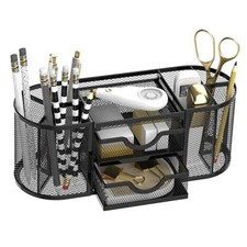 Mesh Desk Organizer, Desk Organizers and Accessories, Pen Obsidian Black