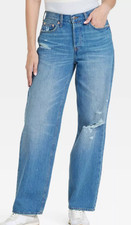 NEW Universal Thread Women's Mid-Rise 90's Baggy Jeans Dark Wash Size 6S