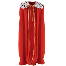 King/Queen Adult Size Red Robe Fabric Costume Prop Royal Knight Princess Party