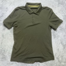 Lululemon Polo Shirt Mens S Olive Green Evolution Short Sleeve Live In Practice