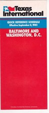 1982 Texas International Airlines Schedule Timetable Brochure