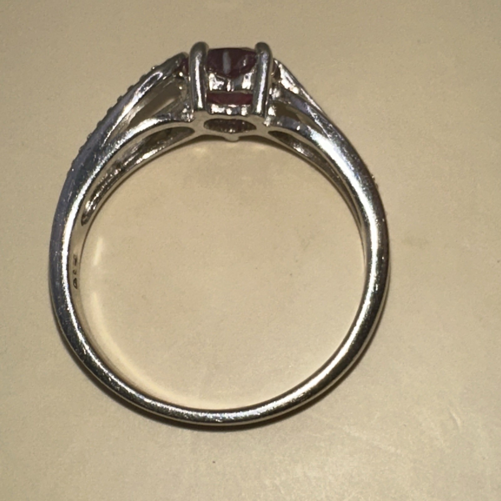 Heart Shape Pink Stone Set Split Shank Sterling S… - image 7