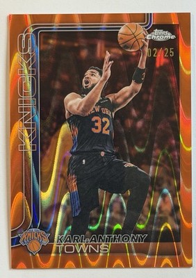 2025-26 Topps Chrome Update Karl Anthony Towns Orange Ray-Wave Refractor /25