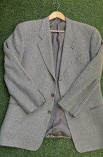 Giorgio Armani Men's Gray Houndstooth Cotton 2-Button Blazer 44R