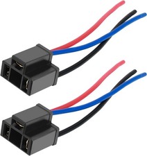 2PCS 12V 18AWG Headlight Socket Connector with Pigtail, 3-Pin Replacement for Br