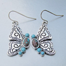 Handmade Howlite BUTTERFLY Sterling & Silver ...