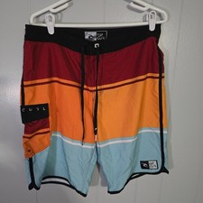 Rip Curl Board Shorts Mens 33 Multicolor Striped Colorblock Swim Trunks