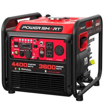Portable Inverter Generator 4400W Dual Fuel CO Sensor PowerSmart MB5040DC Quiet