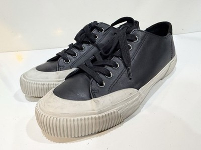 Allsaints Dumont Men's Low Top Black Leather Sneaker Size 7
