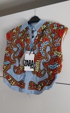 Zara Icons Hemd Bluse Strass Bunt S 36 Shirt Top Blogger Limited Edition