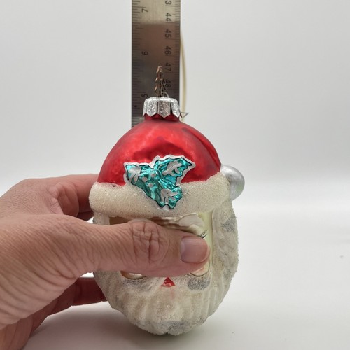 Vintage Polen Glas Weihnachtsschmuck Weihnachtsmann fröhlich lustig groß 5" hoch - Bild 11 von 11