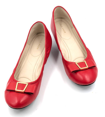 Cole Haan Emory Grand OS Wedge Heel Red Leather Size 10B Bow W10174