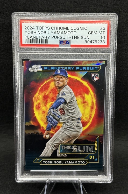 2024 Topps Chrome Cosmic Yoshinobu Yamamoto Planetary Pursuit 🔥The Sun🔥 PSA 10