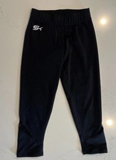 GK Elite LEGGINGS Gymnastics BLACK Leotard PANTS Capri Tights SPANDEX Girls CM