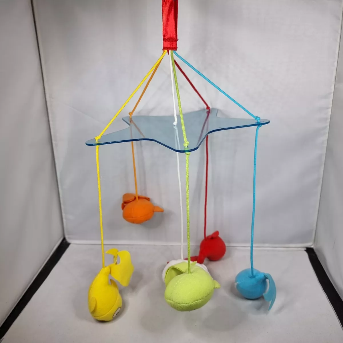 RARE IKEA Korall Rainbow Fish Baby Crib Mobile Soft Toys
