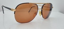 Vintage Brian Black Gold Pilot Half-Rim Metal Sunglasses FRAMES ONLY