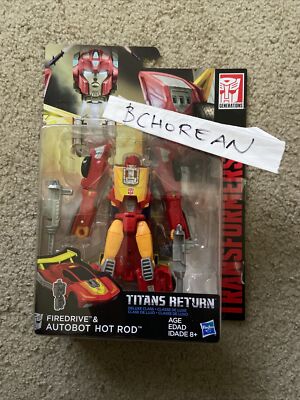 Transformers Titans Return deluxe class Autobot Hot Rod + Headmaster Firedrive