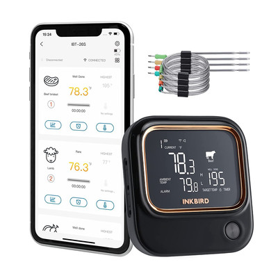 Inkbird IBT-26S-5G Fleischthermometer, WIFI Und Bluetooth 5.1 Signal 70M, Thermo