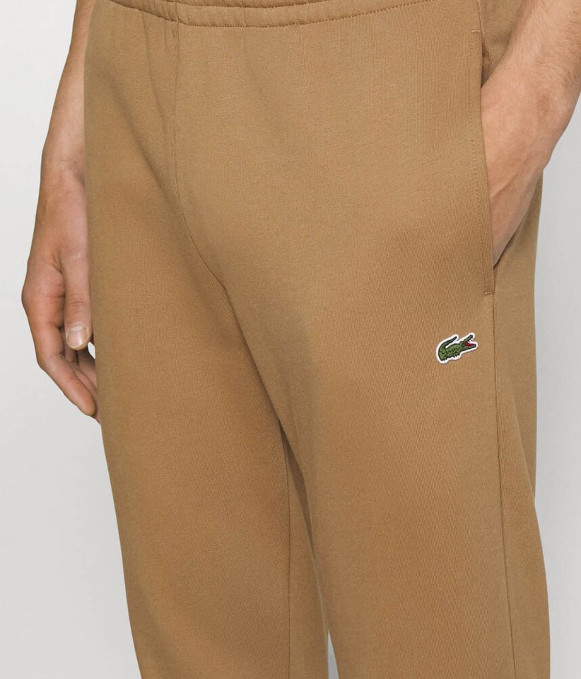 Lacoste Mens Joggers Organic Cotton Slim Fit Tracksuit Bottoms in Brown
