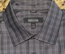 Kenneth Cole Reaction Men's Long Sleeve Plaid Regular Fit Non Iron Shirt Size L