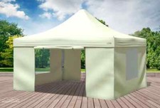 Faltpavillon Faltzelt Pavillon 4x4m Beige Gartenzelt Klappzelt Wasserdicht