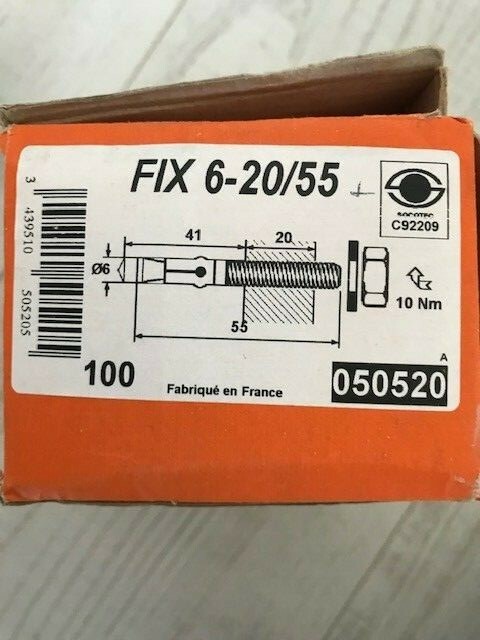 Spit goujon Fix 6-20/55 ancrage inox A4 anti-corrosion en boîte de 100