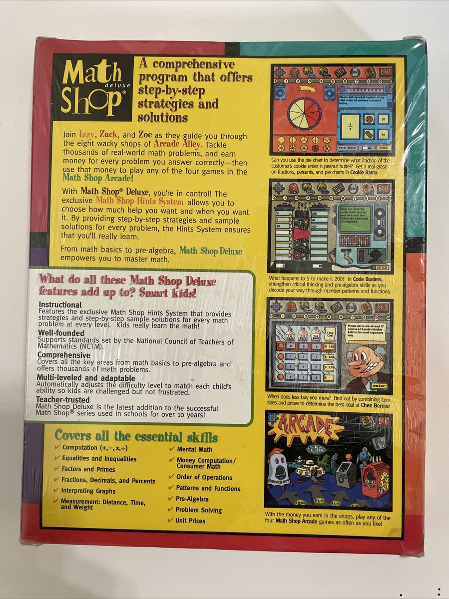 Math Shop Deluxe Scholastic PC and Mac CD ROM Game in FACTORY