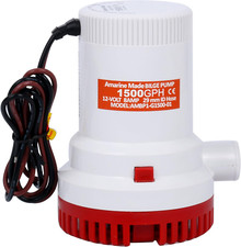 1500GPH 12V Boat Marine Plumbing Electric Bilge Pump Non Automatic Discharge for