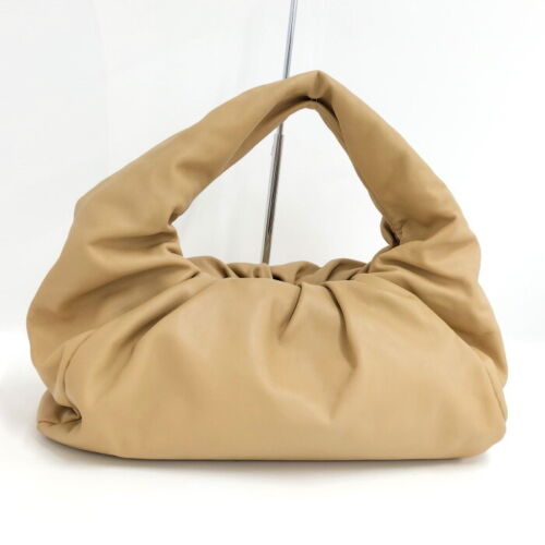 Used  BOTTEGA VENETA Shoulder The Pouch Handbag Leather Yellow Beige 610524 - Picture 1 of 10