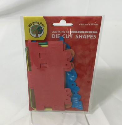 TEACHING TREE 36 DIE CUT SHAPES - TRAIN - 6 DIFFERENT SHAPES 6 EACH / NEW