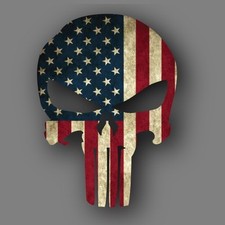 Punisher Distressed American Flag Die Cut Decal Sticker Car Truck 5
