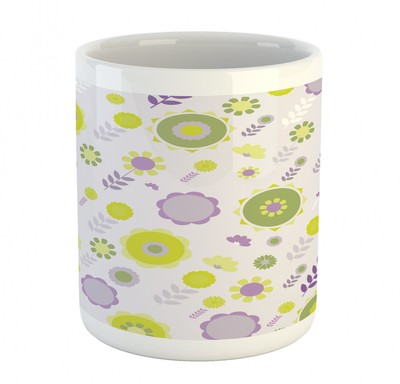 Floral Garden Ceramic Coffee Mug Cup for Water Tea Drinks, 11 oz