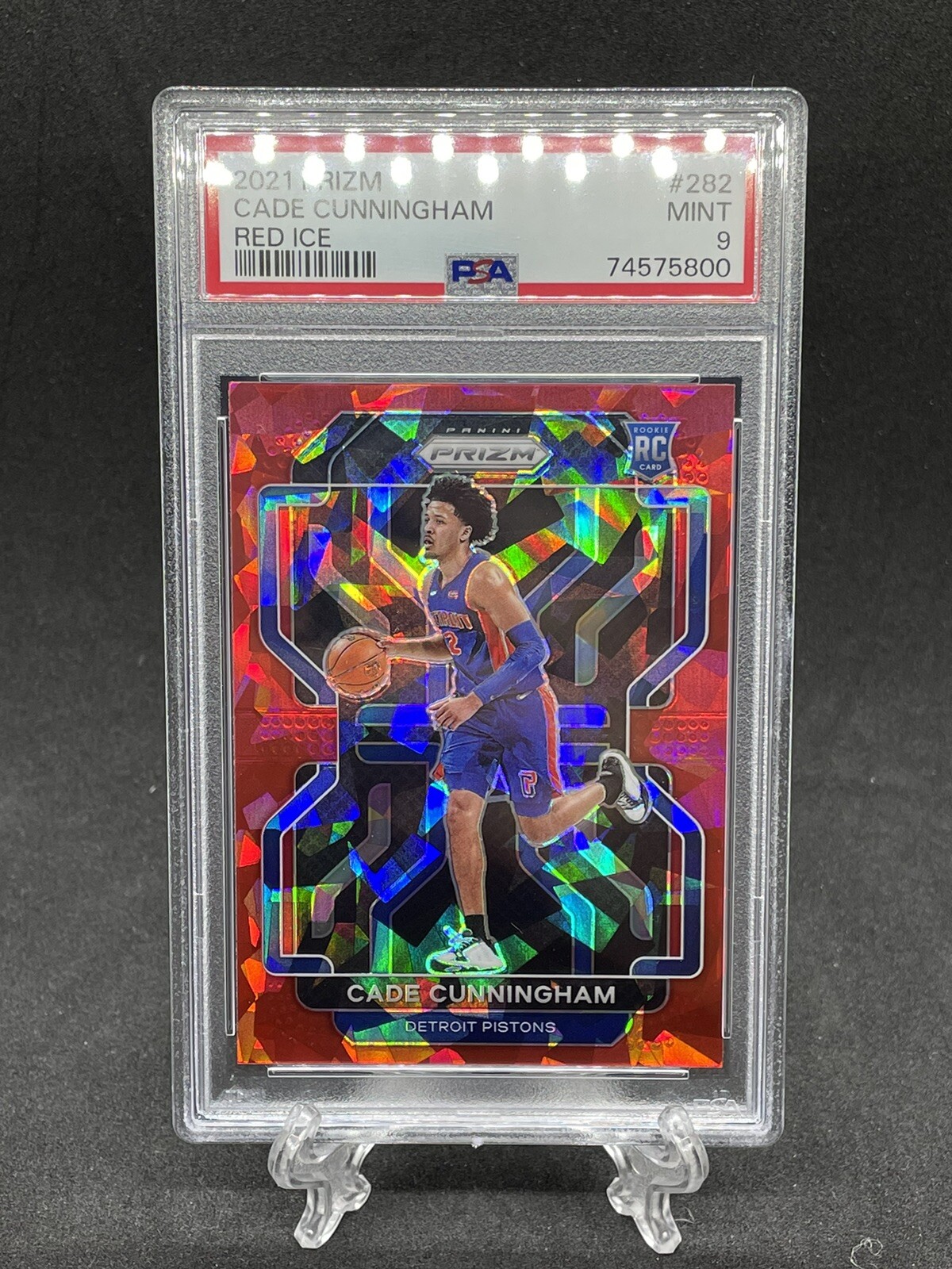 2021-22 PANINI PRIZM RED ICE CADE CUNNINGHAM RC #282 PSA 9