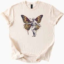 Surreal Butterfly Man Tee Unique Graphic T-Shirt Art Top