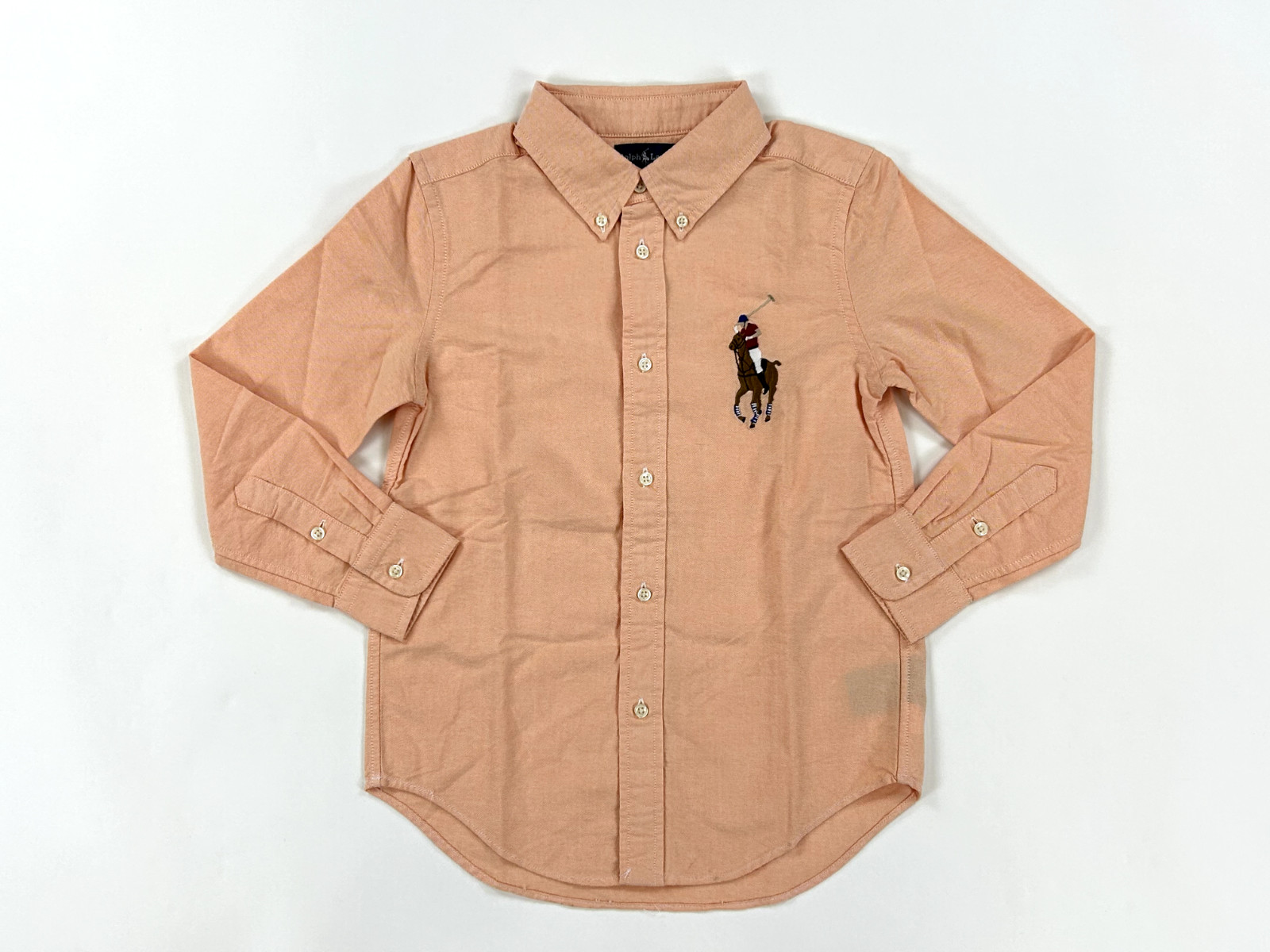 Рубашка Polo Ralph Lauren Boys Big Pony с длинным рукавом на пуговицах - Оранжевый -