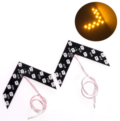 LED Side Mirror Arrow Panel Indicator Add-on Blinker Turn Signal Light Amber