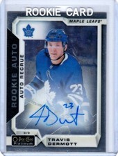 TRAVIS DERMOTT 18-19 UD OPC O-PEE-CHEE PLATINUM #RTD ROOKIE AUTO ON CARD SP RC
