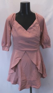 ruffle detail wrap skater dress