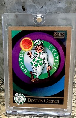 Boston Celtics TEAM  LOGO  BASKETBALL CARD 90 s    With Case! LARRY BIRD  