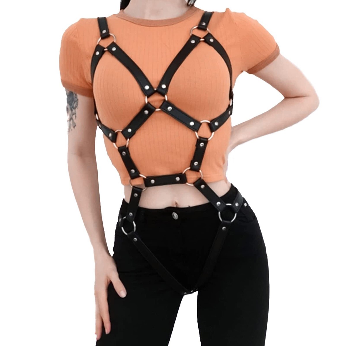 Body Harness Garter Belts Punk Leather Harness Lingerie  display picture 1
