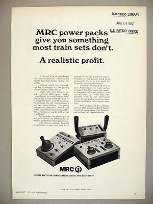 MRC Power Pack Control Units for Model Trains PRINT AD - 1972 ~ Model Rectifier