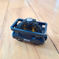 BRIO 33896 LIGHT UP GOLD WAGON  Lights Working  Thomas Train Wooden Compatible