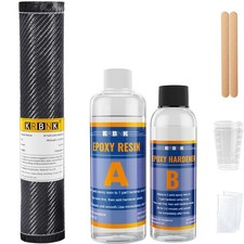 5FT Carbon Fiber Repair Kit, 12" Carbon Fabric Fiber Cloth Roll, 8OZ Epoxy Re...